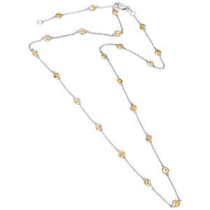 Silver 2.39 Ct. Tw. Diamond & Citrine Necklace